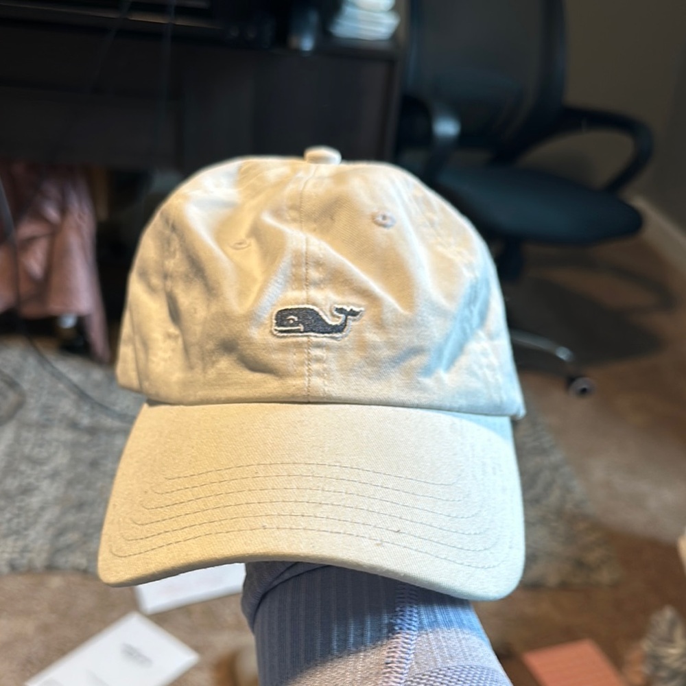 White Baseball Cap with Whale Logo